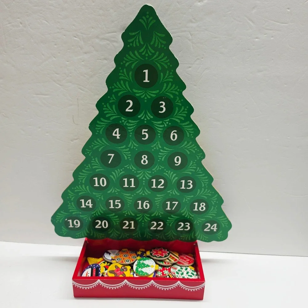 Melissa & Doug Wooden Advent Calendar Kids OS Green Magnetic Tree 9327